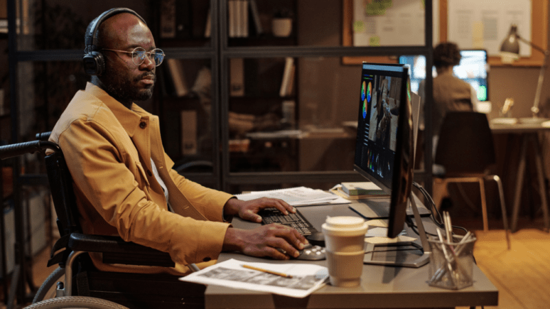 man at computer